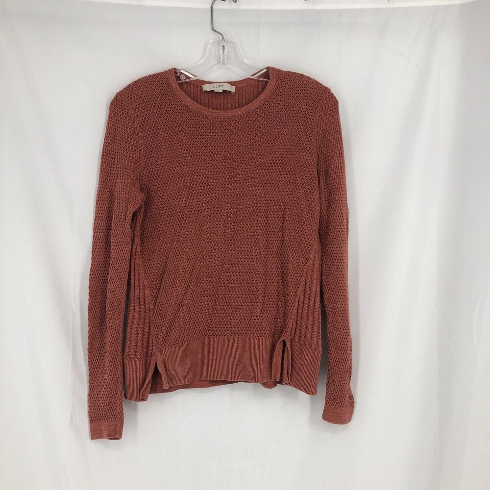 LOFT Rust crewneck sweater Loose Knot Women’s Size Small